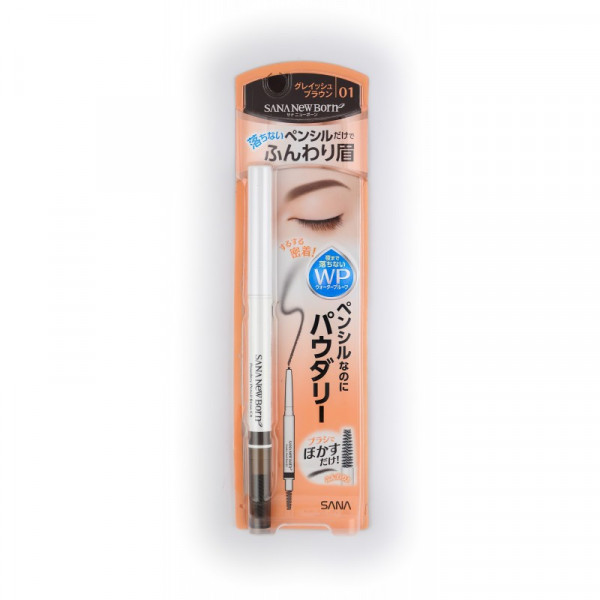 Мягкий пудровый карандаш для бровей тон 01 цвет серо коричневый Sana Powder Pensil Brow