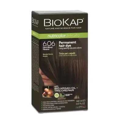 Тон 6.06 цвет Гавана коричневый пепельный краска для волос Biokap delicato