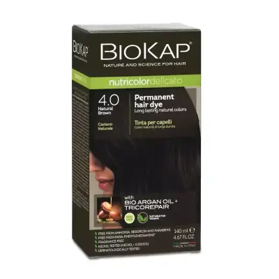 Тон 4.0 коричневый Краска для волос delicato Biokap 